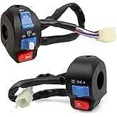 Mokuo Aluminum 7/8" 22mm Handlebar Switch Control Assembly Set Fit for Disc Brake System GY6 50cc 125cc 150cc 139QMB 152QMI 157QMJ Moped Scooter Motorcycle