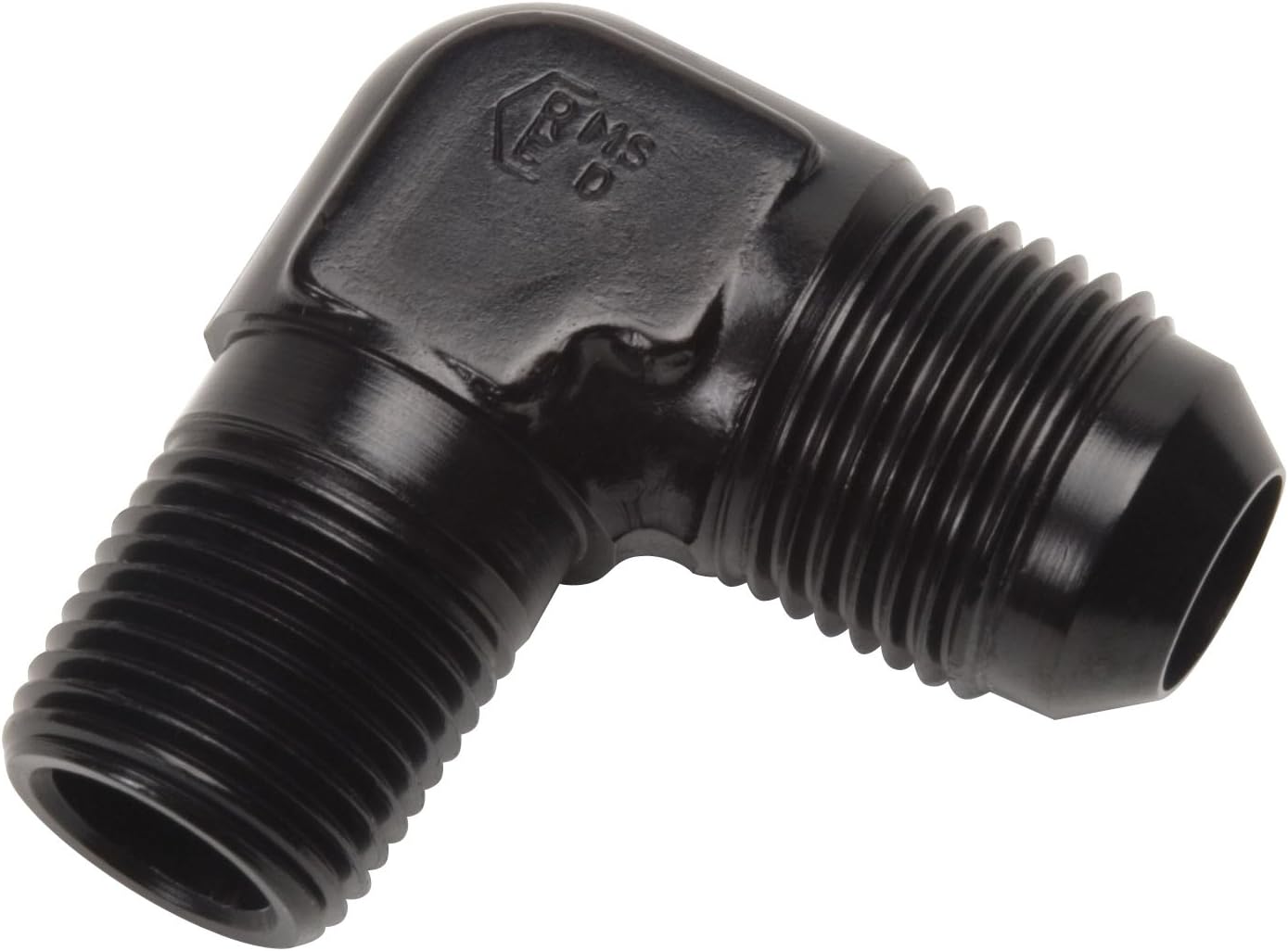 Edelbrock 660873 Adapter Fitting 90 Deg -8 Flare To 1/2" Npt Blk Finish