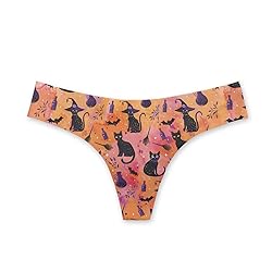Coloranimal Halloween Black Cat Seamless Thongs