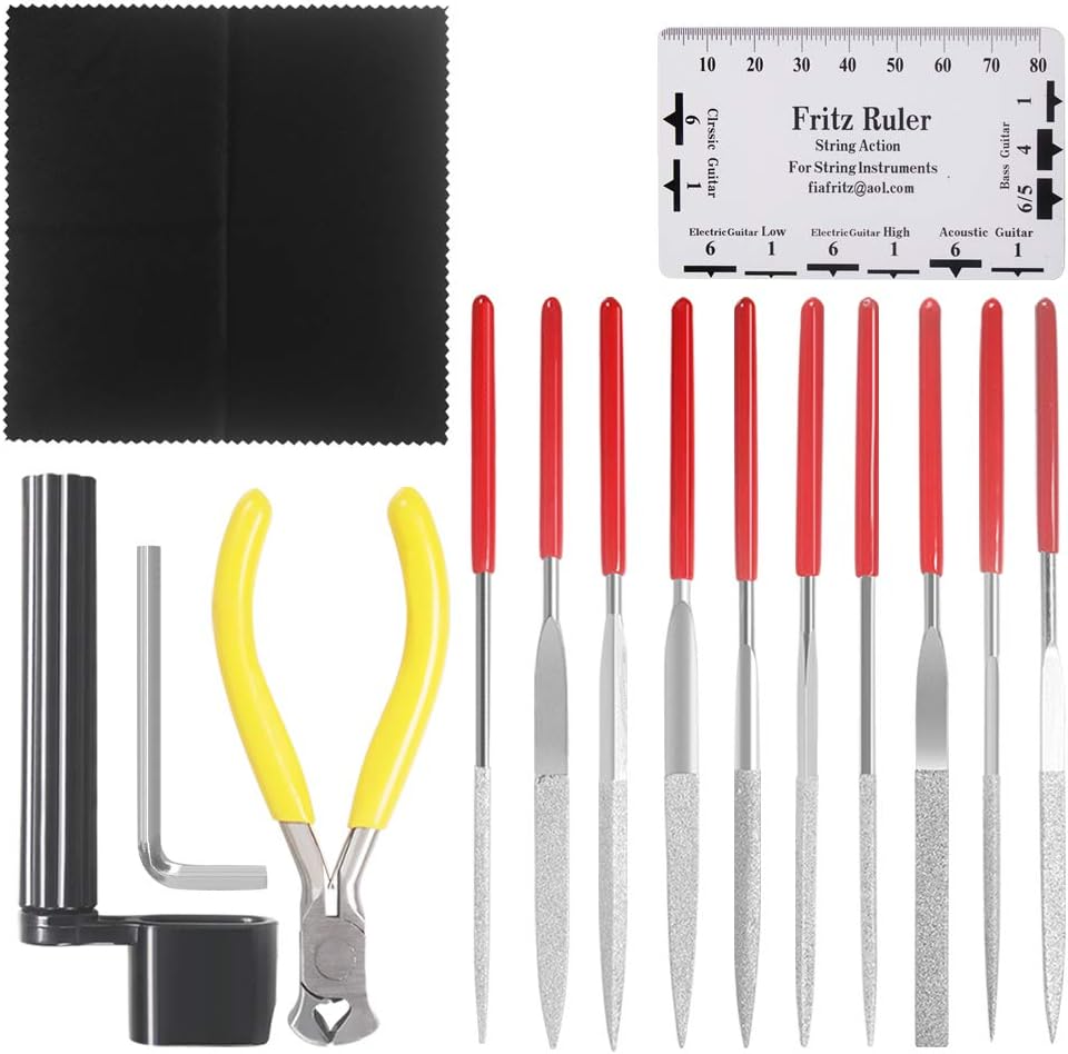Kulannder Guitar Care Kit: 15-Piece Accessories Set for Guitar Ukulele, Bass & More, Includes Files, Ruler, Winder, Cutter - Image 5