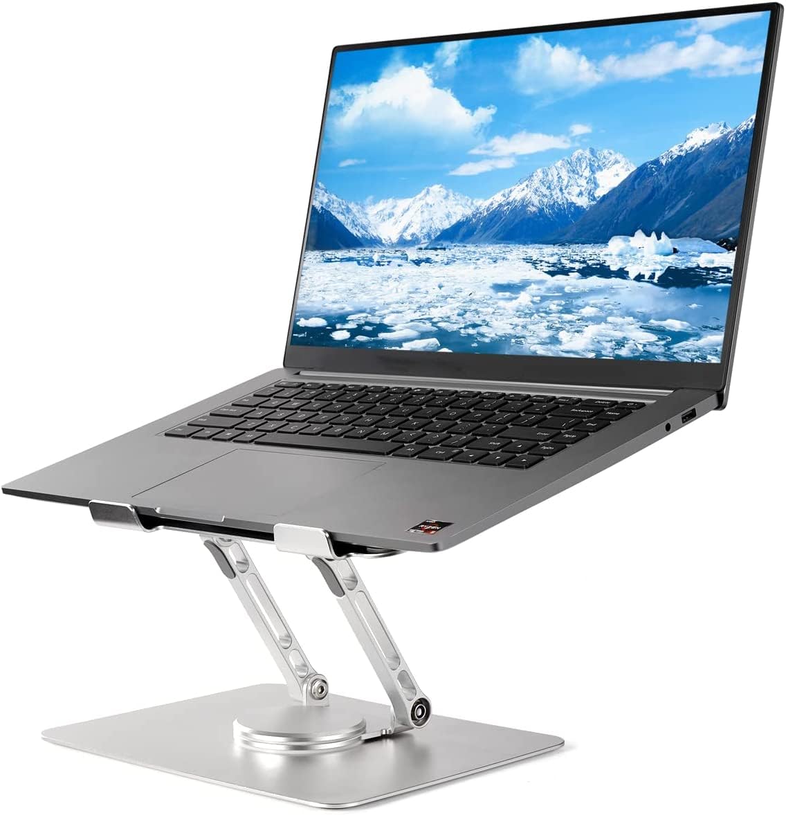 Vortex D086-Grey Ultimate Cutting-edge Durable Convenient Secure Cooling Aluminum 360-degree Effortlessly Rotating Innovative flexible desired angle stable portable Laptop/Tablet Stand (Grey)