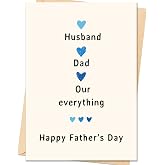 IDU Fathers Day Card Gifts for Husband, Fathers Day Card Gifts from Wife | Happy Father's Day Cards Decorations for Husband from Wife with Envelope