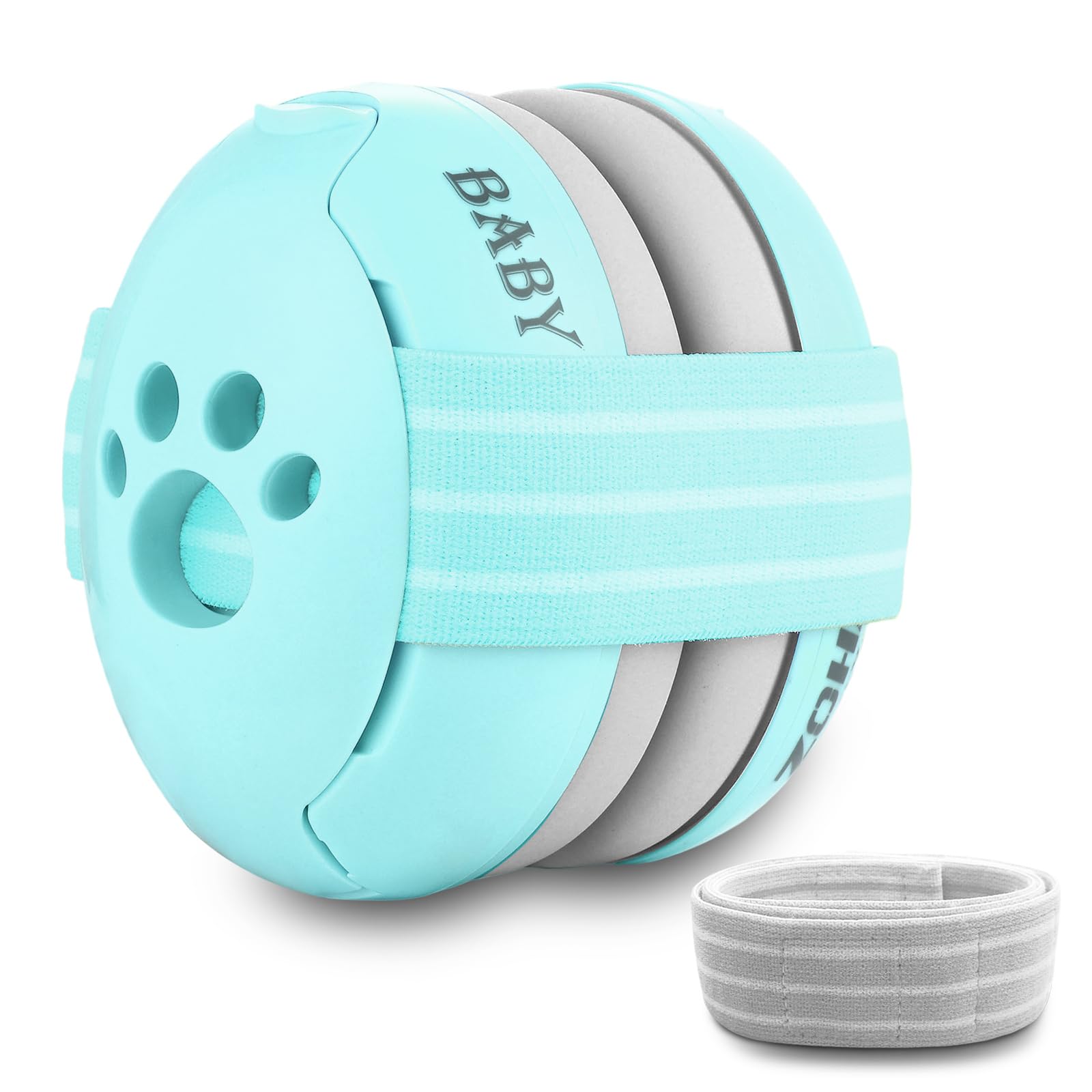 ZOHAN 001 Baby Ear Defenders 0-36 Months, Baby Noise Cancelling Headphones for Sleeping Airplane Fireworks,Toddler Hearing Protection,Soft Ear Muffs Lightweight & Adjustable- Headband (Light Mint)