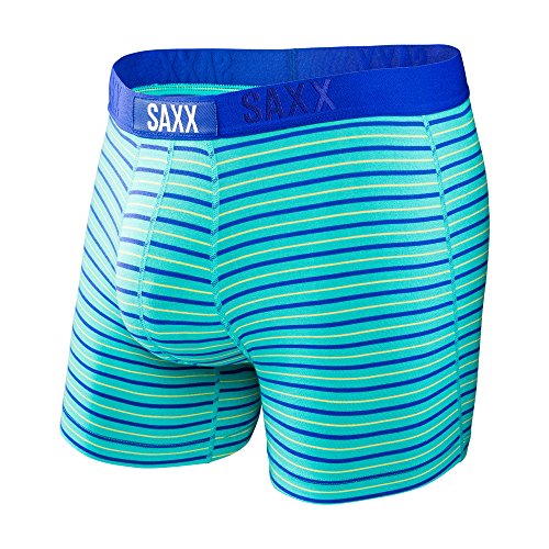 SAXX Men's Vibe Boxer Modern Fit, Outback Stripe, Large