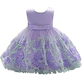 Dressy Daisy Baby Girls Wedding Flower Girl Pageant Dress Party Tulle Skirt for Special Occasion, Blue Pink Purple Yellow