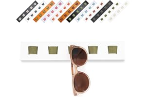 ACOCOFE Sunglass Organizer Wall Mount, Wood Eyeglass Storage Holder, Glasses Rack for Multiple Eyewear Display Men Women (White-green)