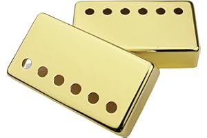 Guyker Humbucker Pickup Cover (52mm/50mm Pole Spacing) – Cupronickel Bridge and Neck Pickups Frame Set Replacement Parts for Les Paul LP Style Electric Guitar (Gold, PC001)