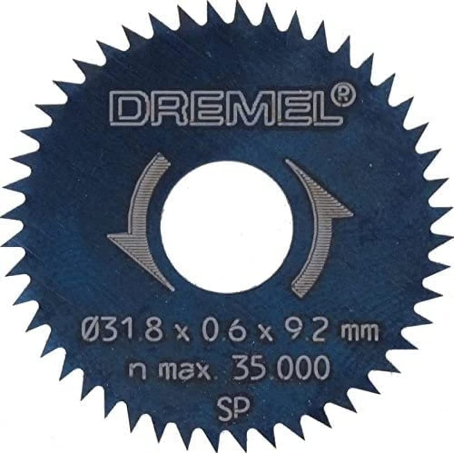 Dremel 546 Rip & Cross Cut Blade, 2 Rotary Tool Cutting Disc for Cutting Wood and Laminate, Working Diameter 31.8 mm, Maximum Cutting Depth 6.4 mm