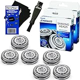 Philips Norelco SH90 Replacement Head (2 Pack) for Series 8000; S8950 & Series 9000; S9311, S9321, S9511, S9531, S9721, SW6700 & SW9700 Electric Shavers + Shaver Brush + HeroFiber Cleaning Cloth