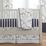 Carousel Designs Navy and Gray Woodland 3-Piece Crib Bedding Set