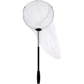 RESTCLOUD Insect and Butterfly Net with 12" Ring, 24" Net Depth, Handle Extends to 59 Inches