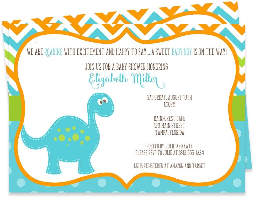 Dinosaur Baby Shower Invitations, Boy 