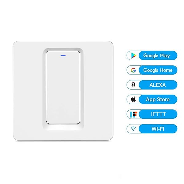 Interruptor de luz Alexa Smart con control por voz Alexa y Google Home control remoto con aplicacin de control remoto y funcin de temporizacin Alexa 1 velocidad