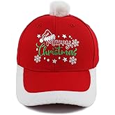 Funny Merry Christmas Hat for Men Women, Adjustable Embroidered Cotton Santa Red Baseball Cap