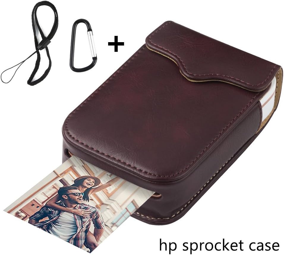 Portable Leather Case for HP Sprocket Portable Photo Printer/Polaroid Zip Wireless Mobile Photo Mini Printer,Wine