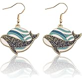 FUSTMW Whale Earrings for Women Whale Shark Gifts for Whale Lovers Whale Jewelry Blue Whale Gifts Ocean Animal Lover Gifts