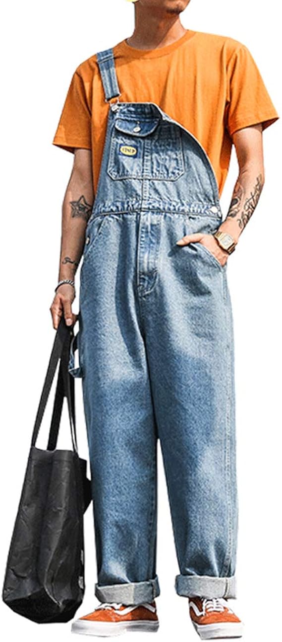 Amazon Cayodra オーバーオール メンズ サロペット つなぎ デニム ストレッチ 無地 オーバーオール メンズ 大きいサイズ 作業服 デニム オーバーオール ジーンズ デニムパンツ S ジーンズ 通販