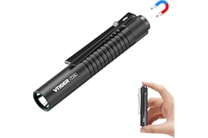 VTIGER T1A Mini Pocket EDC Flashlight with Clip,1300 Lumen Compact AA Rechargeable LED Little Flashlights, Super Bright Tail Switch Small Flash Light with Magnet for Camping,Hiking,Outdoor,Emergency