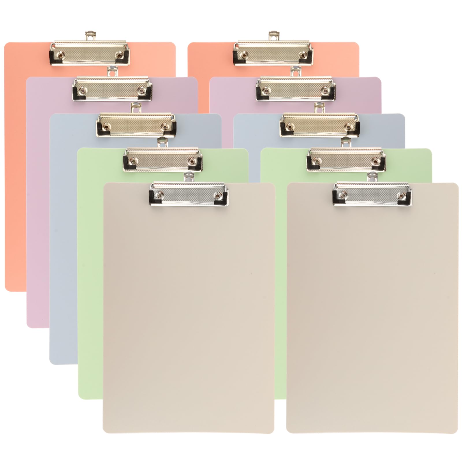 AKOLAFE 10 Pack Clipboard A4 Hardboard Clipboards with Pen Loop and Retractable Hanging Clip Colored Clip Boards A4 Plastic Clipboard for School Office File Paper Organization, 22.6x31.5cm