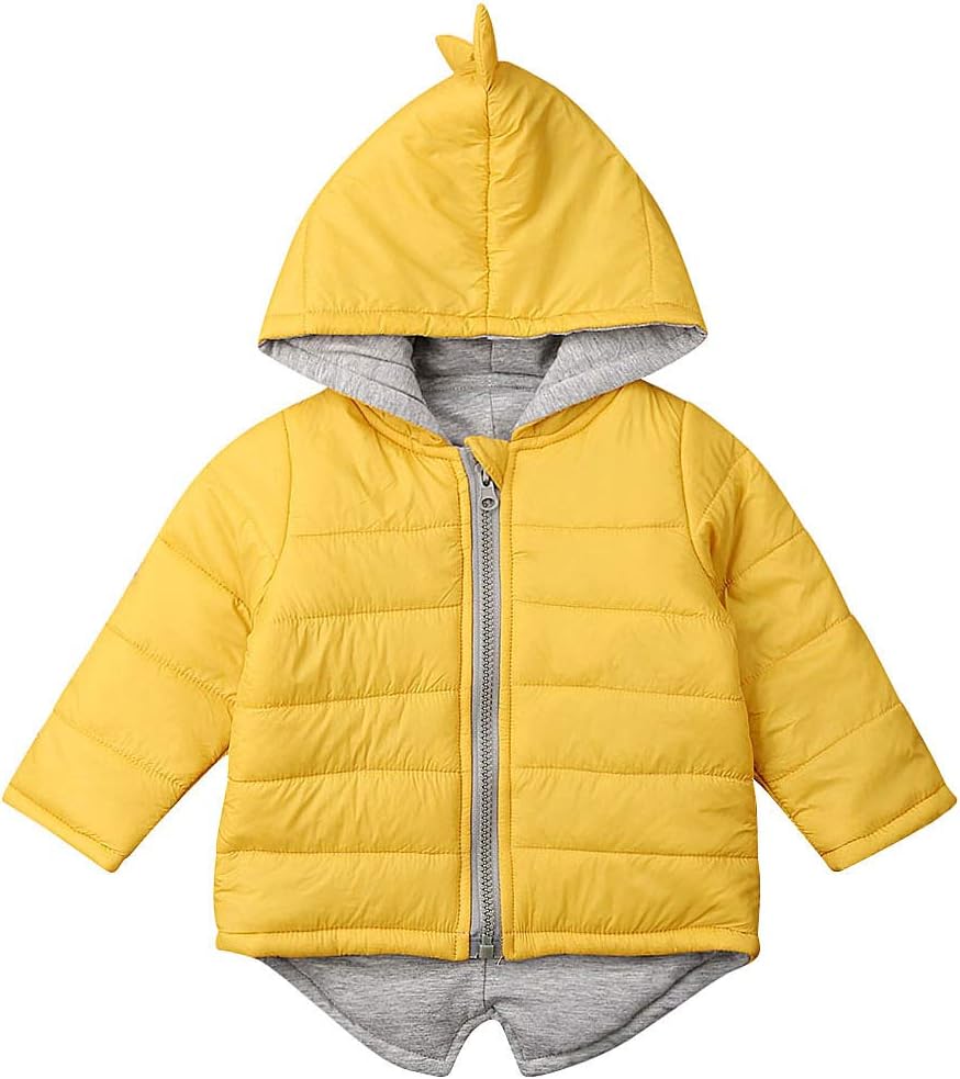 SUUGEN Toddler Baby Girl Hoodies Vest Outwear 3D Dinosaur Sleeveless Waistcoat Warm Jacket