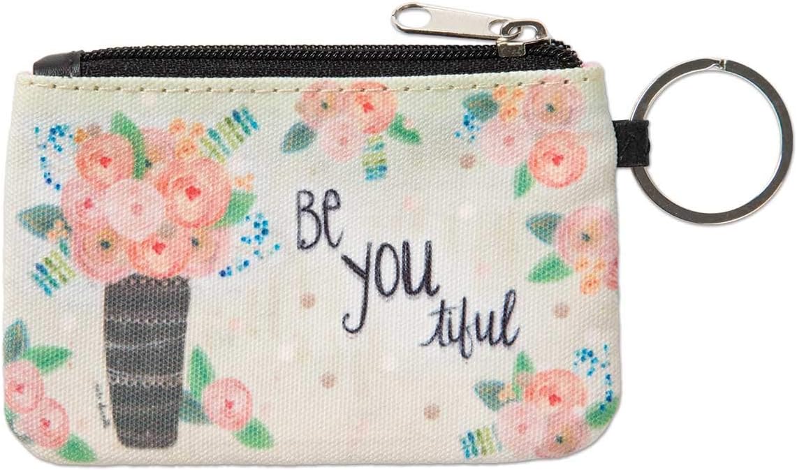 Brownlow Gifts Simple Inspirations Zippered Slim Wallet with Keychain and ID Window, 5 x 3.5-Inches, Love You More: Home & Kitchen