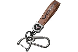 PPODKS for Corvette Keychain, Car Keychains Suitable for Corvette C1 C2 C3 C4 C5 C6 C7 C8 Racing 1LT 2LT 3LT, Key Chain Keyring with Logo With Unisex Car Accessories,Family Present Brown