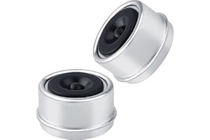PETIT MANON 2 PCS Trailer Bearing Dust Cap Trailer Axle Grease Cap, 2.72''Trailer Axle Dust Cap Cup Grease Cover Wheel Center Caps with 2 Rubber Plugs, Bearing Dust Cap for 7000 to 8000 Lb Trailer Axle Wheel Hub