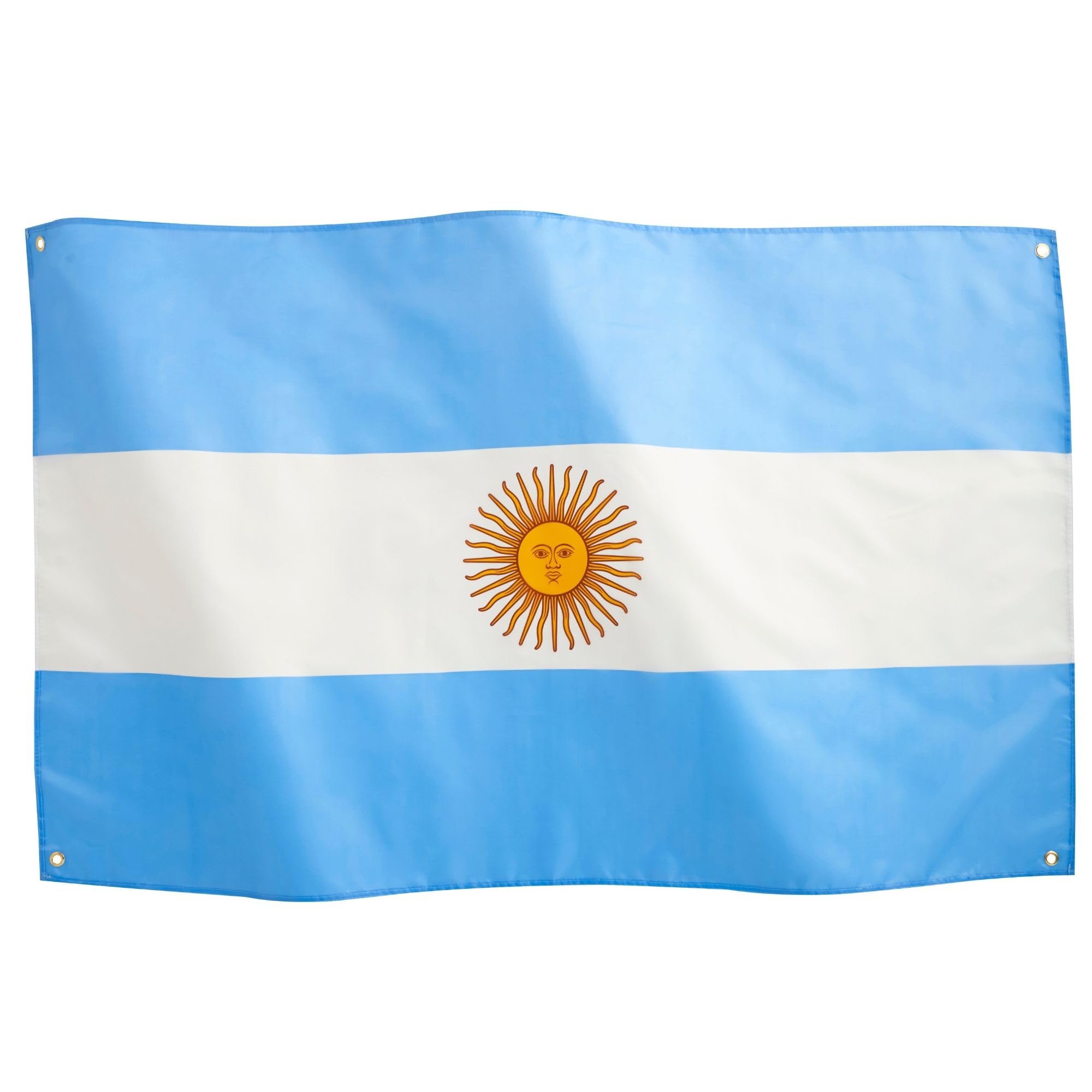 Runesol Argentina National Flag 3x5, 91x152cm, Argentine Republic Banner, 4 Grommets, Brass Eyelet in Every Corner, Argentinian, Carnival, Premium Flags, Waterproof, Inside, Outside — image 1