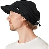 CHARM Organic Cotton Slouchy Visor Beanie - Women Slouch Hat Mens Baggy Knit Chemo Hat