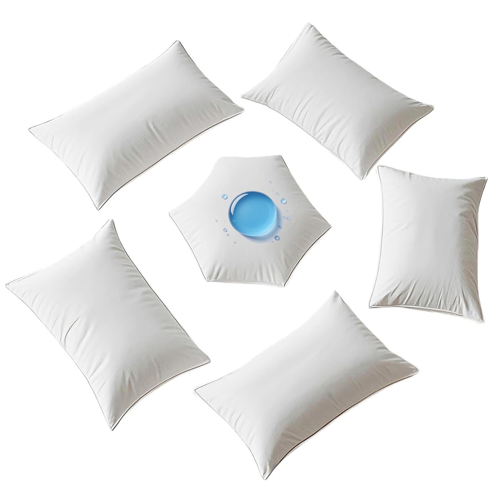 MOONVAN Waterproof Pillow Protectors Standard Size 20x26 Inches 6 Pack with Zipper Dust Proof Moisture Proof Sweat Proof Pillow Case Cover Protector Soft Cozy White
