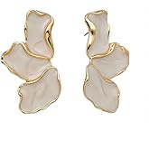 Irregular Petal Earring For Women Stainless Steel Unique Statement Flower Dangle Earrings Trendy Jewelry Gift