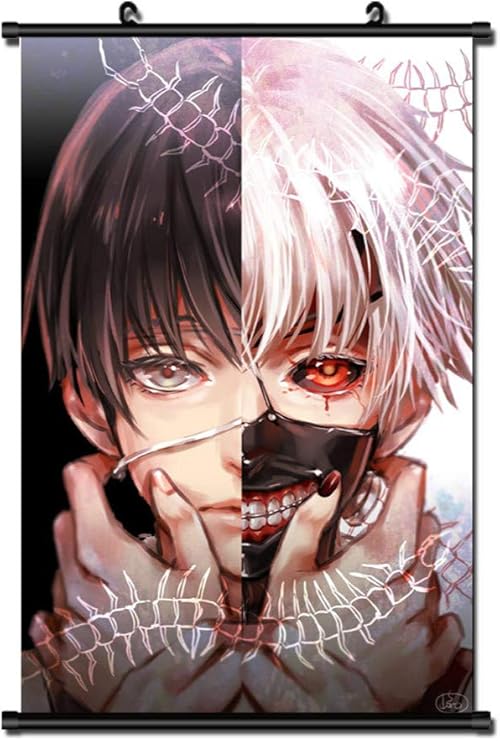Amazon Com Mxdza Japanese Anime Tokyo Ghoul Fabric Painting Anime Home Decor Wall Scroll Posters For Decorative 40x60cm Posters Prints