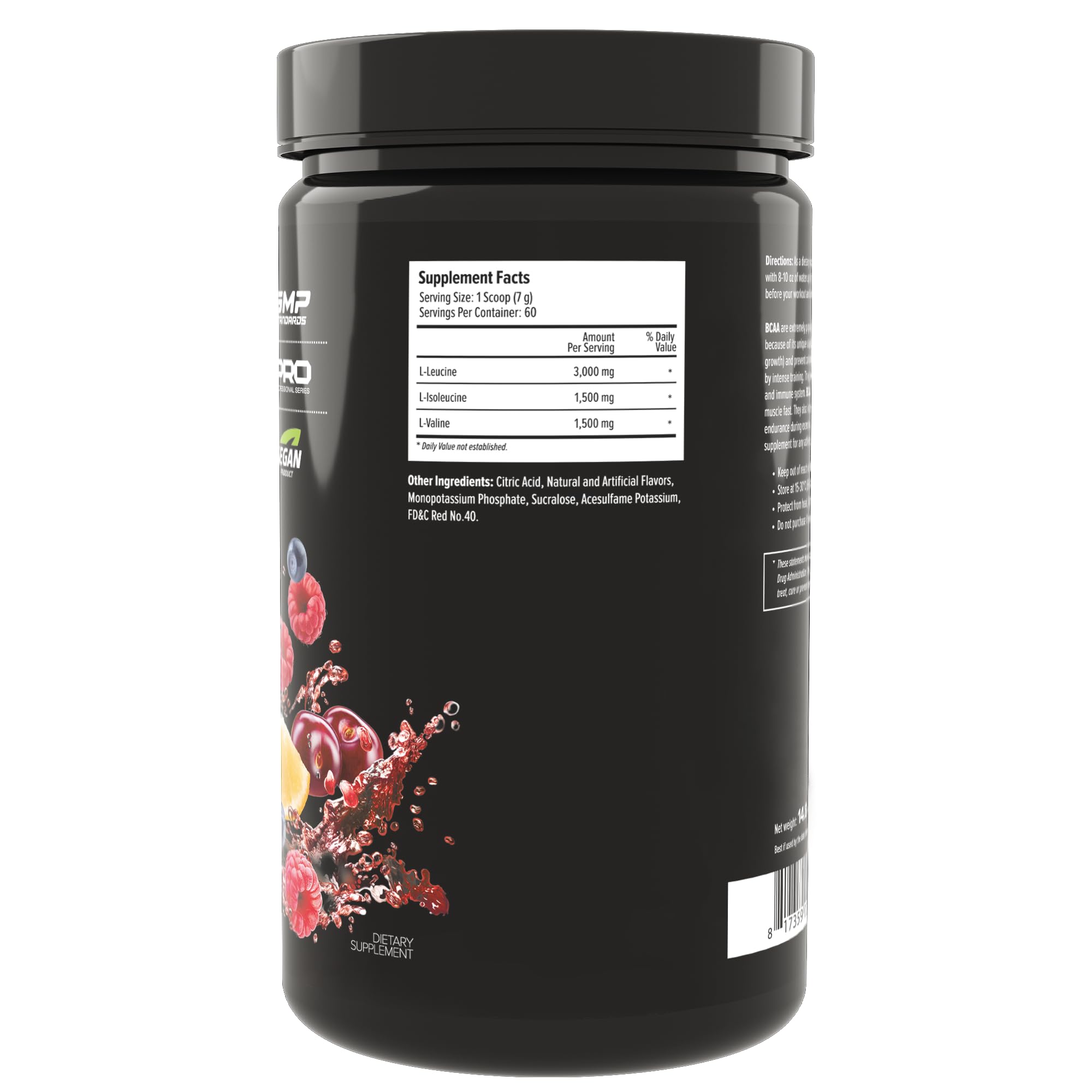 Maxler 100% Golden BCAA Powder - Intra & Post Workout Recovery Drink for Accelerated Muscle Recovery & Lean Muscle Growth - 6 g Vegan BCAAs Amino Acids - 60 Servings - Fruit Punch