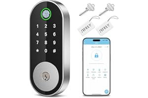 Keyless Entry Fingerprint Deadbolt Smart Lock: Sifely Digital Front Door Keypad with App Control, Electronic/Electric Deadbolt with Fingerprint & Code Access, Auto Locking, Easy to Install (Silver)