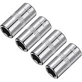 uxcell 4 Pcs 1/4-Inch Drive 8mm 6-Point Shallow Socket, Metric, Steel with Chrome Plated
