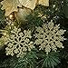 Sea Team Plastic Christmas Glitter Snowflake Ornaments Christmas Tree Decorations, 4-inch, Set of 36, Gold