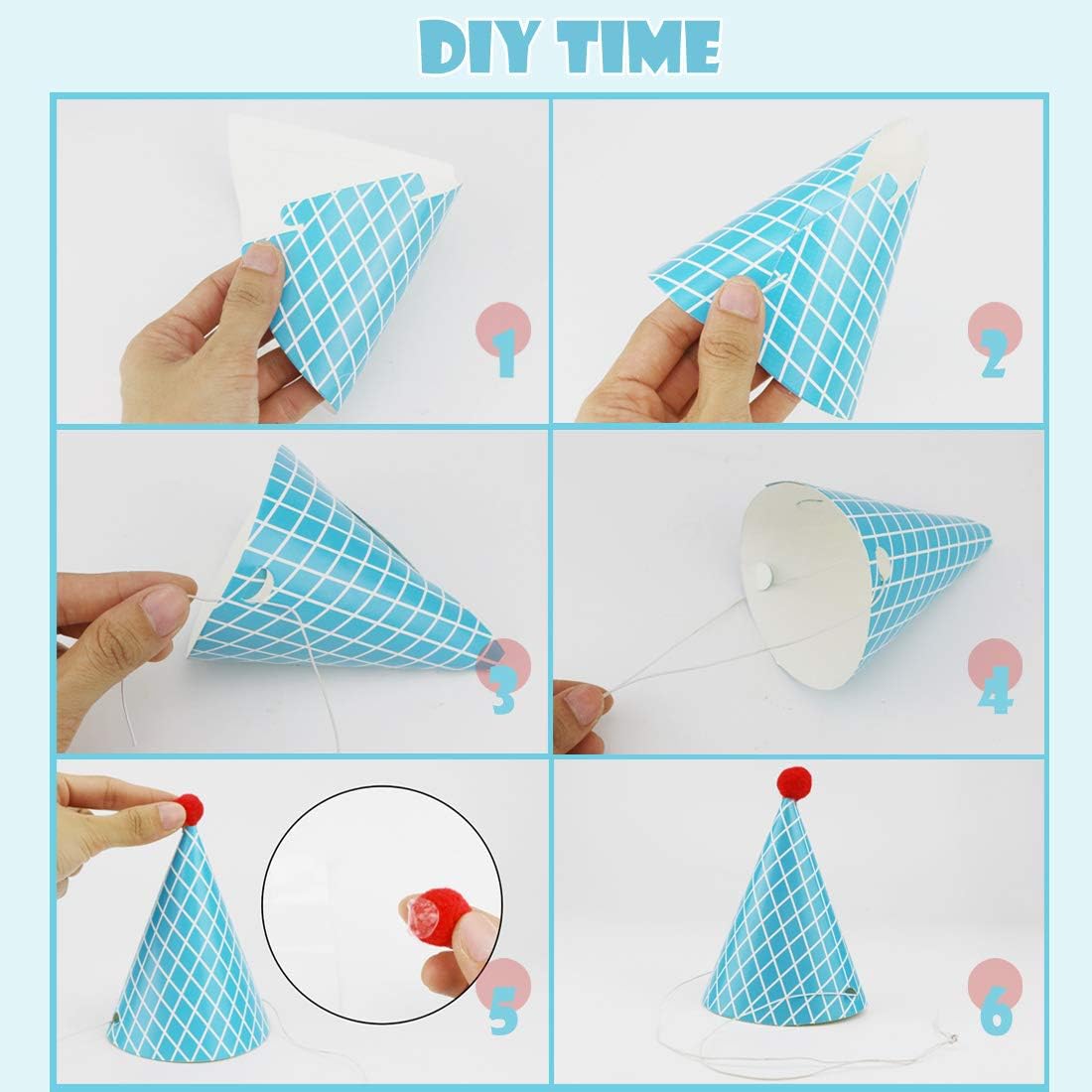 Cefanty Party Hats 11 Pack Fun Cone Party Hats for Kids or Adults: Toys & Games
