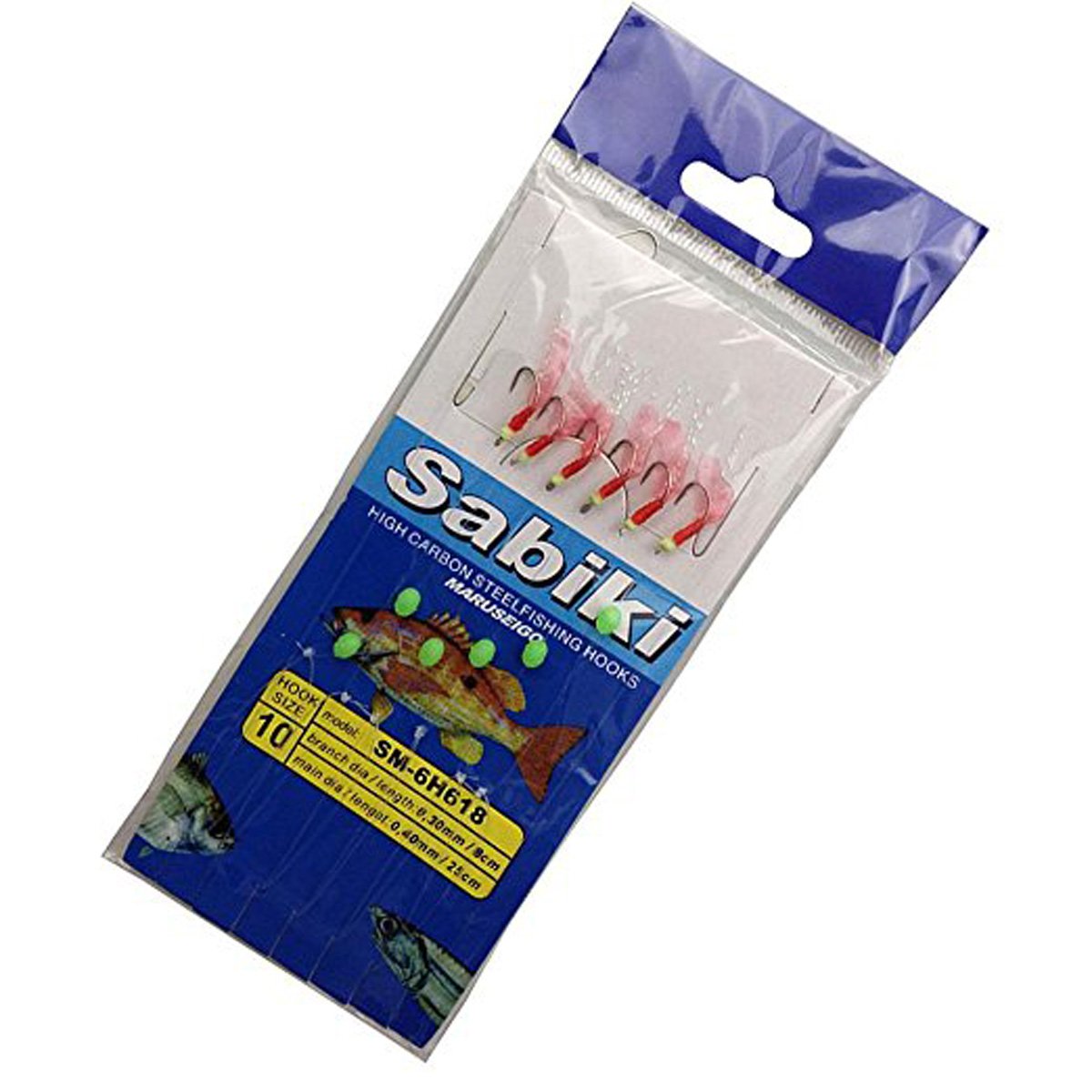 16packs /lot à l\'eau salée Bas de ligne et lumineux Bean Pêche Crochets Sabiki Appât Bas de ligne Truqués Leurres de pêche/plumes Crochets à roulement à billes pivotant Interlock Snap