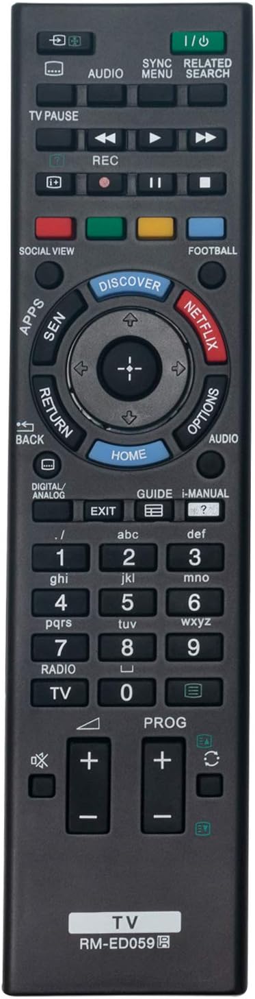 ALLIMITY RM-ED059 RMED059 Remote Control Replace for Sony Bravia TV KDL-32W706B KDL-50W829B KDL-42W706B KDL-42W828B KDL-42W805B KDL-42W829B KDL-50W805B KDL-50W815B KDL-50W829B KDL-50W817B