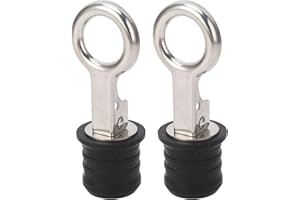 BAFOVY Boat Plug Snap Handle, 1-1/4 Inch Marine Rubber Drain Twist Plug, Stainless Steel Watertight Seal, Easy Installation