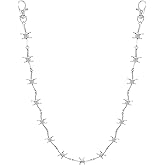 Sacina Gothic Silver-tone Barbed Wire Pants Chain, Wallet Belt Chain, Goth Punk Grunge Emo Accessories