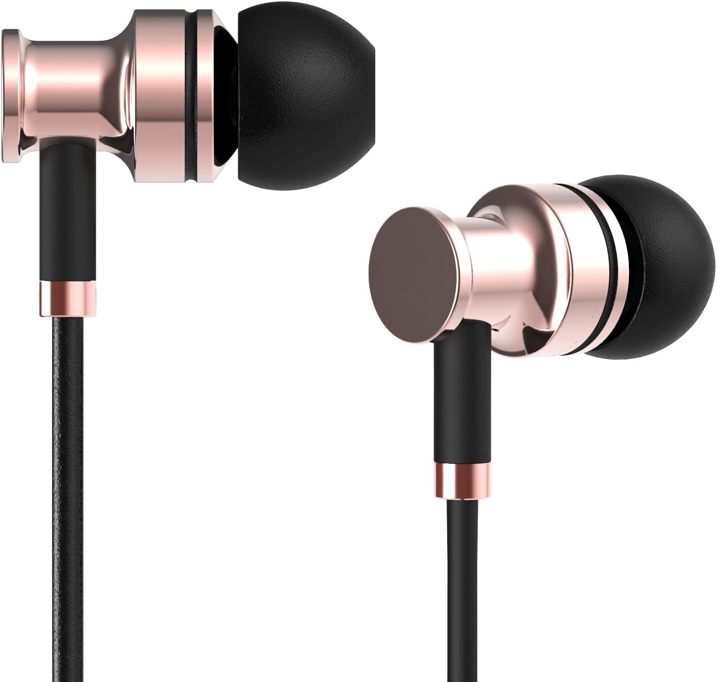 Jayfi JA40 Earphones, In-Ear Metal Earbuds, Stereo Bass Isolating Headphones with Mic Rose Red