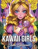 Kawaii Girls: An Adult Coloring Book with Adorable Anime Portraits, Cute Fantasy Women, and Fun Fashion Designs (Relaxation Gifts)