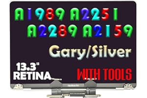 AOYOUI Screen Replacement for MacBook Pro 13.3" A1989 A2159 Late 2018 Mid 2019 A2251 A2289 EMC 3214 EMC 3358 EMC 3301 Retina Full LCD Display Assembly 2560x1600 (Grey)