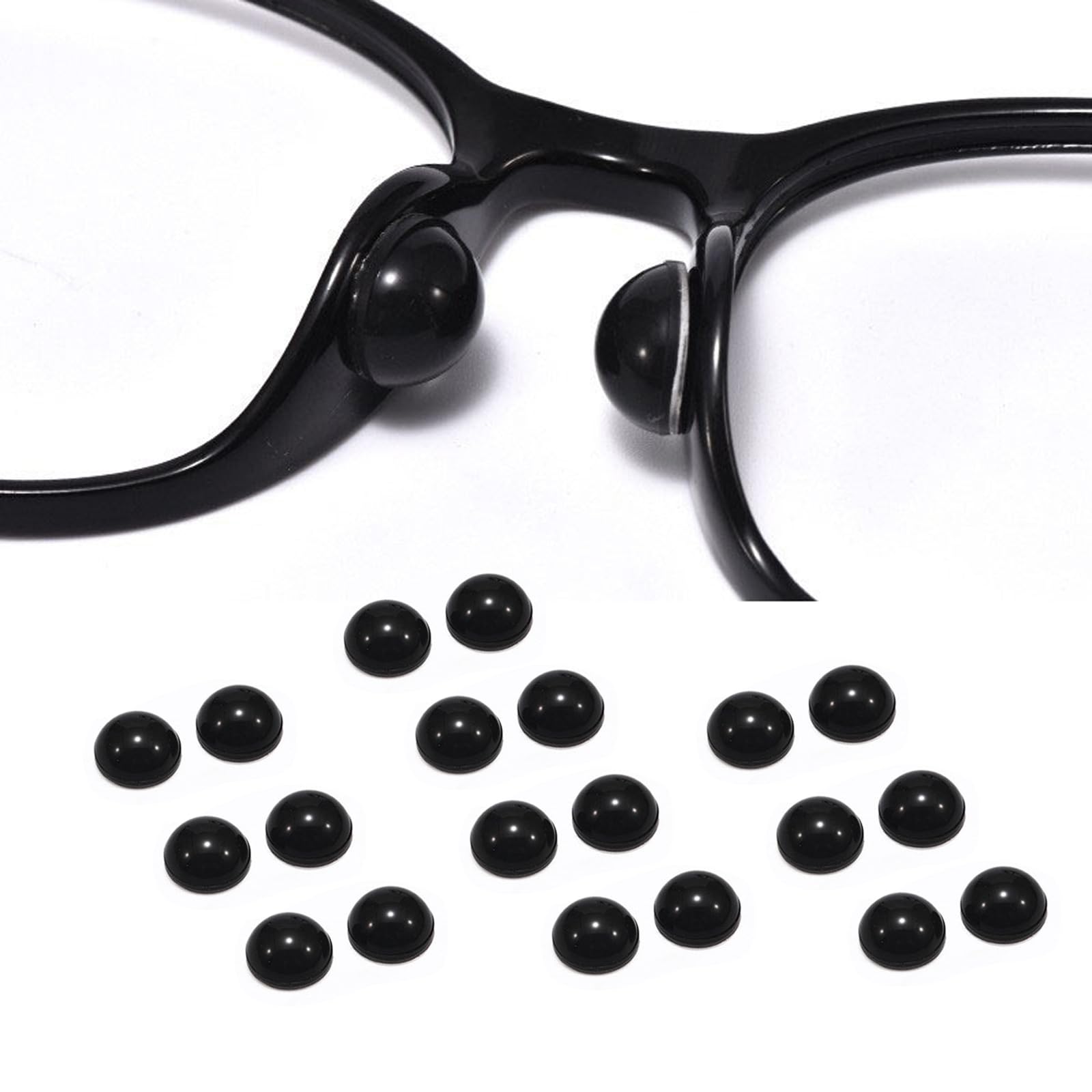 Photo 1 of TORWOL Self-Adhesive Air-Cushion Nose Pads, 10 Pairs Silicone Anti-Slip Air Bag Nose Pieces for Glasses Sunglasses,Black-L