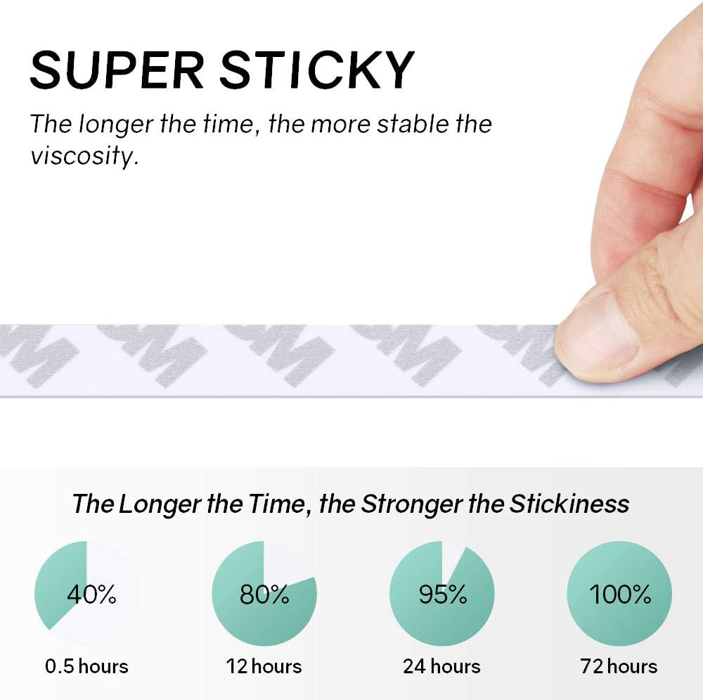 Double Sided Tape, 164FT Length, 0.39 Inch Width Thin Waterproof Mounting Tape, Easy Peel Off Two Sided Tape Foam Tape for Led Strip Lights, Car, Home, Office Decor, Made of 3M Tape: Arts, Crafts & Sewing