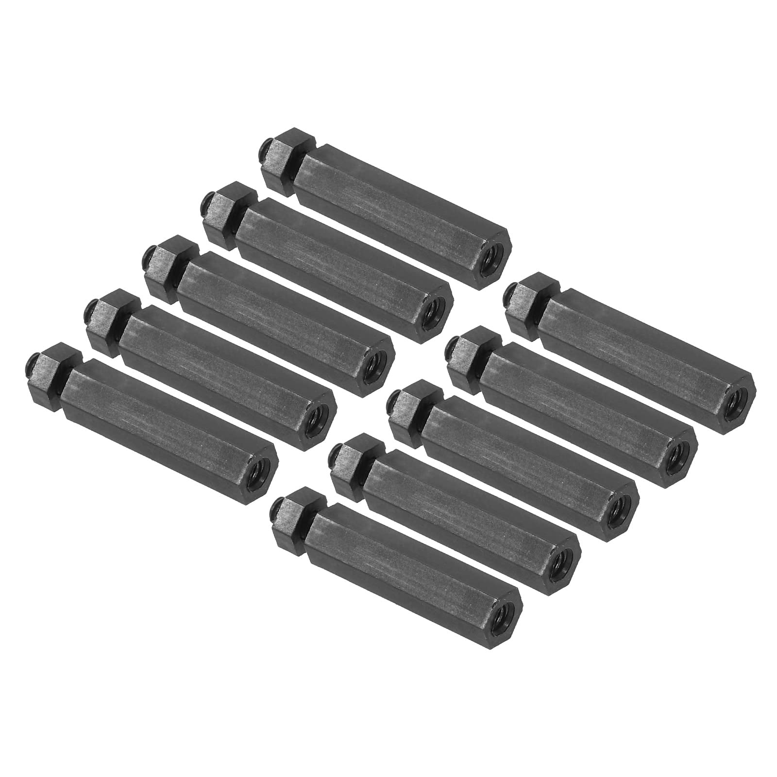 PATIKIL M2.5 Nylon Hex Standoff Screws Nuts, 1Set/100Pack PCB Male Female Threaded Kit for Motherboards, Computer Cases, Circuit Boards, Electronics (18mm+5mm, Black)