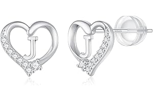 CIVOKINA Earrings for Girls Kids, 925 Sterling Silver Post Hypoallergenic Girls Earrings CZ Letter Earrings for Girls Teen Girls Initial Earrings for Girls Teen Girls Kids Toddler Christmas Gifts