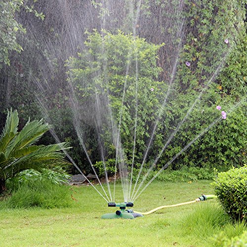 image for Ihomepark Lawn Sprinkler System, Automatic Outdoor 360 Rotating  Adjus
