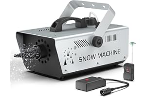QUEENFAVOR 1000W Snow Machine With Wireless Remote Control and Wired Control 1L Tank for Christmas Wedding Photography Parties Kids Stage Parades DJ Parties